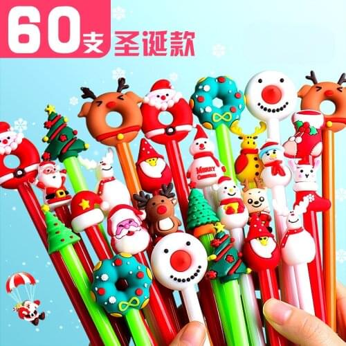 Creative cartoon Christmas gifts Lovely Santa Claus Elk neuter pen pen pen school supplies promotional gifts 30-100 /many0.5pen