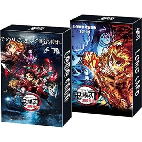 30Pcs/Box Anime Demon Slayer Narutoed Luffy My Hero Haikyuu Cards Cartoon Postcard Artbook Props Lomo Card Gift Collection