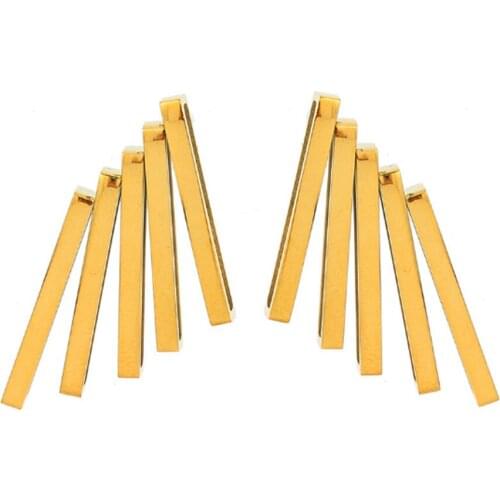 316L Stainless Steel Multi-layer Feather Forest Geometric Earrings Simple And Non-fading Gold Female Stud Earrings