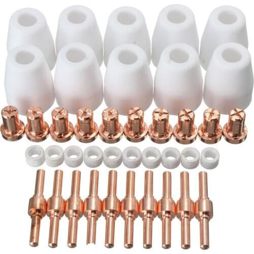 40Pcs Air Plasma Cutter Consumables Extend Fit Soldering Iron Soldering Station For PT-31 LG-40 Torch CUT-40 50