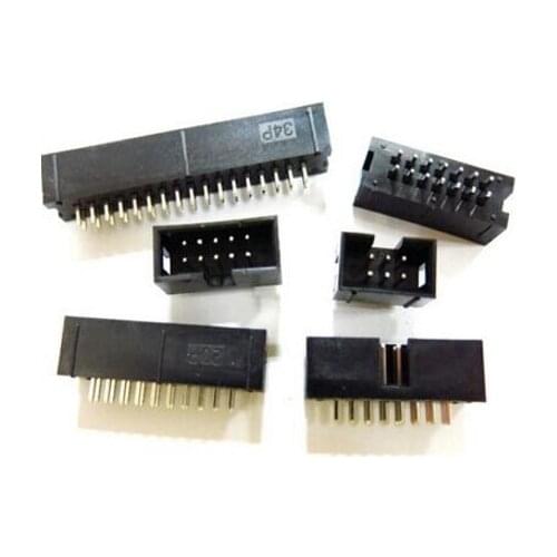 50pcs DC3 10 Pin Shrouded Male Header Connector 2.54mm