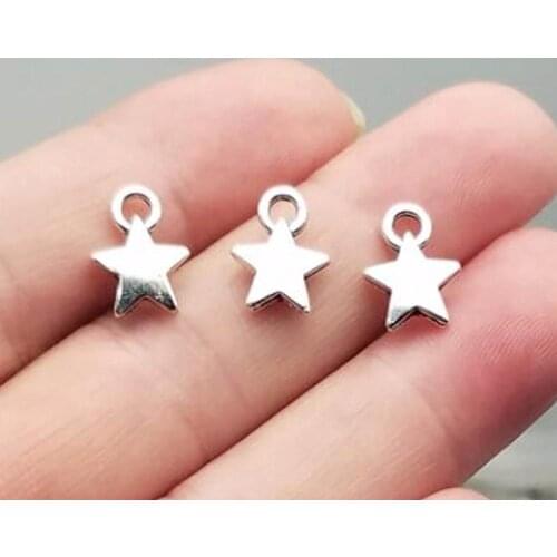 50pcs/lot--9x12mm, Antique silver plated Star charms ,DIY supplies, Jewelry accessories