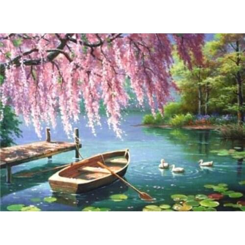 5D DIY Diamond Mosaic Embroidery lake scenic