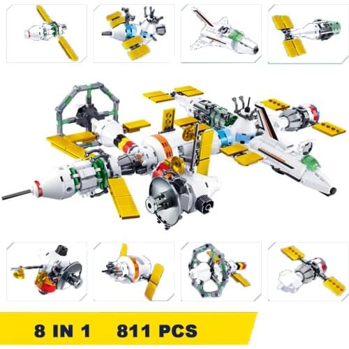 811 PCS 8 IN 1 Children Building Blocks Compatible INGlys Bricks 2020 Boys Gift Toys Space Station Bricks Educational Block