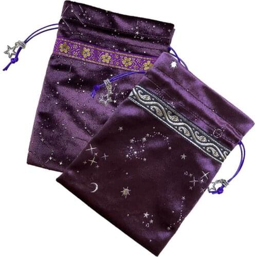 Velvet Tarot Storage Bag Starry Sky Board Game Card Package