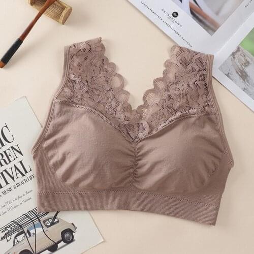 Seamless Fashion lace cotton V-neck New Wrap-around push up Bra Women Strapless Bra wireless Comfortable Underwear lingerie