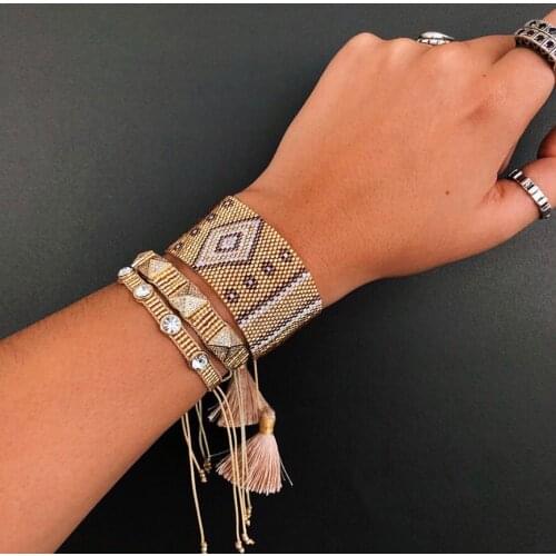 BLUESTAR Turkish Eye Bracelets MIYUKI Bead Bracelet Micro Pave Zircon Pulseras Mujer Handmade Crystal Bead Armband Jewelry 2021