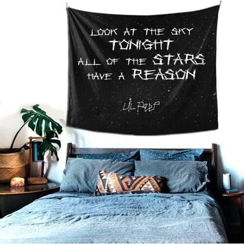 Cilected Black Letter Printing Tapestry Wall Hanging Decoration Bedside Hanging Cloth Wall Tapestry Beach Towel Blanket