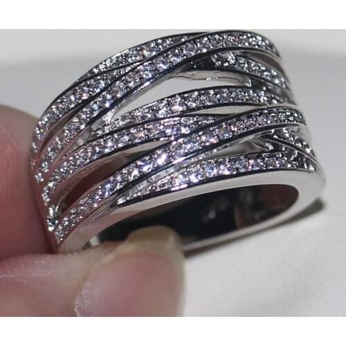 Choucong choucong Wieck 2017 New Women Fashion Jewelry 925 Sterling Silver White 5A CZ stones Wedding Band Rings Gift Size 5-11