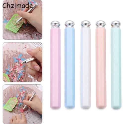 Chzimade Round Plastic Point Drill Pen Diamond Painting Diy Crafts Sewing Embroidery Tool Cross Sewing Stitch Accessories
