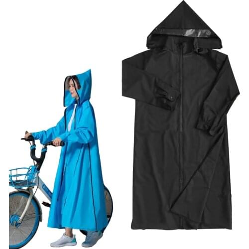 Portable EVA Long Style Raincoat Women/Men Zipper Hooded Poncho Cycling Bicycle Raincoat Waterproof Rainwear Rain Cape дождевик