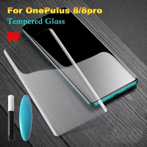 UV liquid all-adhesiveprivacy temperedmatt screen protector for OnePlus 7 7T 8 pro.UV 7 pro glass full screen cover temperedfilm