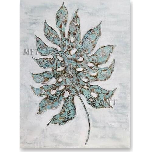 Artistic Wall Hangings Heavily Texture Acrylic Leaf Picture Canvas Oil Painting Wall Art 100% Hand-painted Paintings Wall Decor