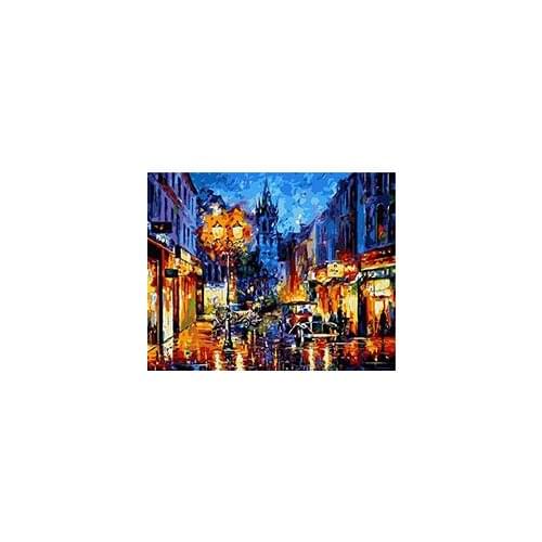 MaHuaf-X1356 Amsterdam city lights painting paint by numbers Hand-painted canvas oil paintings for home decor