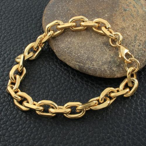 Fashion 9MM Gold Color Stainless Steel Jewelry Bracelet Wholesale Bijoux Femmes Joyas Mujer Store BFHZAABC