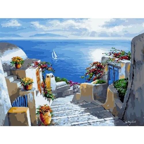 Landscape Printed 11CT Cross-Stitch Embroidery Complete Kit DMC Threads Hobby Craft Handmade Handicraft Design Jewelry