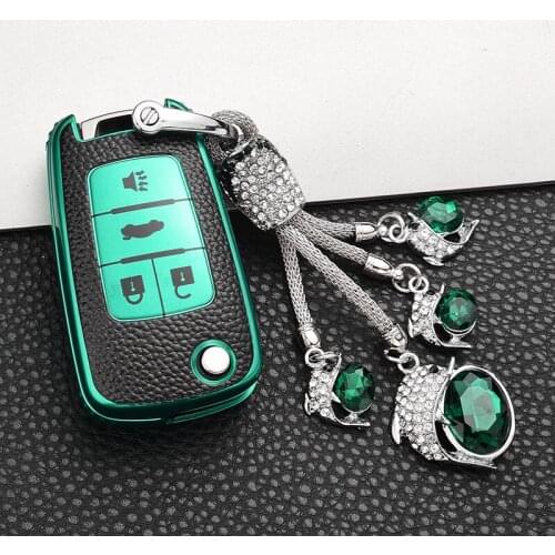 New Leather Car Key Case Full Cover For Buick Chevrolet Cruze Opel Vauxhall Insignia Mokka Encore Auto Fold Key Shell Protection