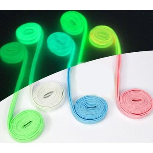 Off white1 pair of luminous shoelaces flat sneakers canvas shoelaces glow in the dark night fluorescent night run glow shoelaces