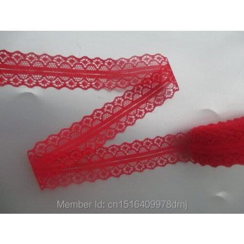 Wholesale 30 mm width of red lace fabric 10 yards DIY clothing accessories Ribbon lace embroidery on both sides