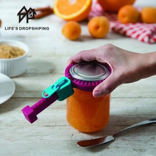 NEW Creative Silicone Zipper Can Opener Opener for any Jar Lid Multi-functional Non-slip Lid Opener Labor Saving Kitchen Tool