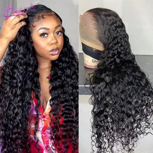 Water Wave Wig Cloure Wig Water Wave 30 Inch Frontal Human Hair Transparent Lace Wigs For Black Women Water Wave Lace Front Wig