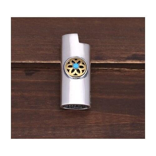 Simple hollow flower Silver Lighter Case smooth cigarette Accessories Storage Mens Gadget Personality Gift