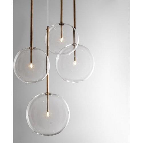 Clear Simple Creative Glass Lights Bar Coffee Shop Simple Chandelier Iron Droplight Experimental Bottle Lampr Frosted Glass