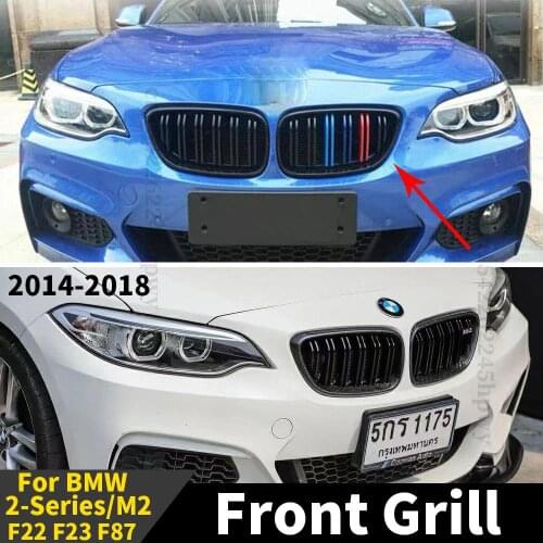 Front Grille Racing Grill Upgrade Kidney Bumper Grill Mesh Replacement Trim For BMW 2 Series M2 F22 F23 F87 2014 2015 2014-2018
