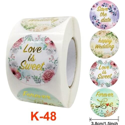 Stickers roll round wedding stickers gift decoration sticker gold stamping stickers