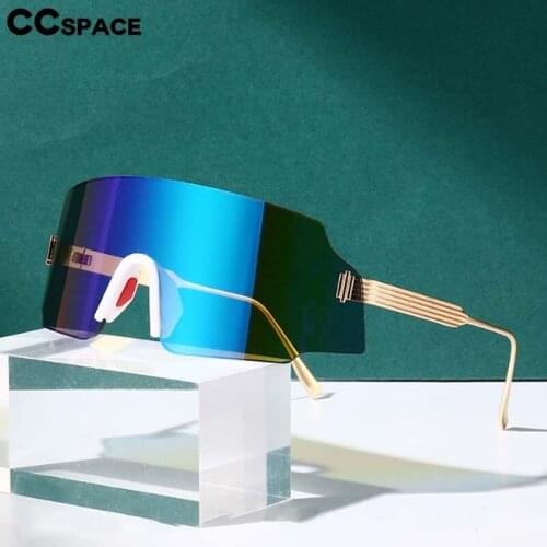 53158 Oversized Rimless Brand Sunglasses Designer Men Women Fashion Anti-Ultraviolet Riding Windproof Goggles Glasses