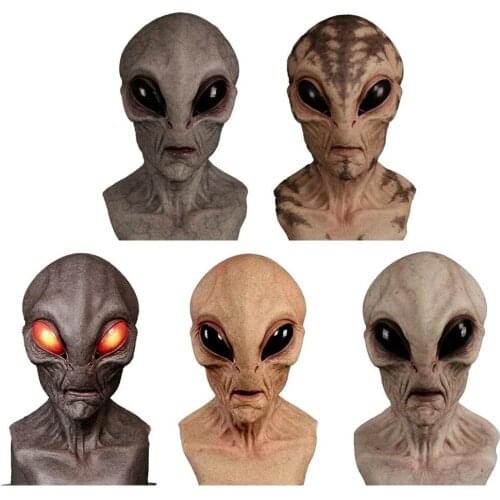 Alien Mask Horror Scary Horrible Big Eyes Full Head Latex Mask Magic Mask Monster Mask Halloween Christmas Dress Up Rave Party