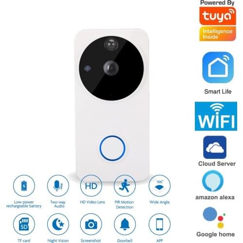 Tuya Smart life Home Wireless doorbell WIFI video door phone night vision camera talkback intercom audio recorder PIR Motion