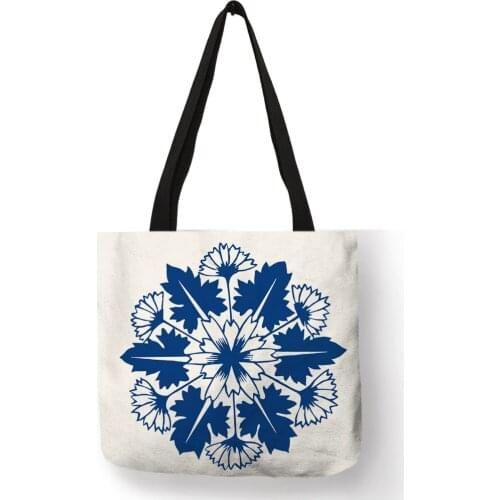 Unique Mandala Tote Bag For Women Portable Reusable Shopping Bags Floral Totes Handbags