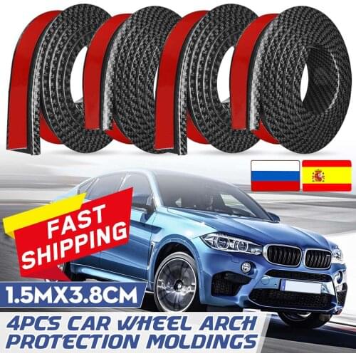 Universal 1.5M Car Rubber Car Mudguard Trim Wheel Eyebrow Protector Arch Protection Moldings Front Bumper Trim Fender Strip