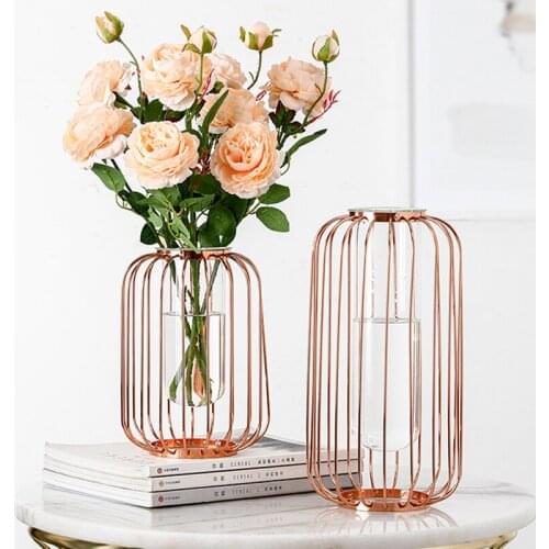 Iron Flower Vase Home Decor Desktop Ornaments Bedroom Living Room Office Flower Arrangement Vases For Centerpieces For Weddings