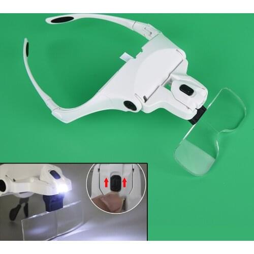 1PC Graft Eyelash Frame Headband Eye Magnification Magnifying Glasses With LED Light For Beauty Tattoo