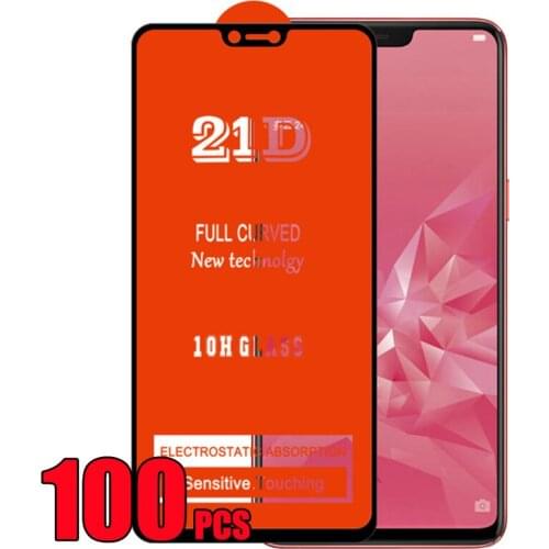 100pcs 21D Tempered Glass Film Guard Screen Protector Full Glue For OPPO Reno 6 6Z 5 Lite 5A 5F 5K 5Z Realme V11 V13 V15 V25 K9