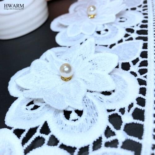 2yard 3D lace rhinestone african lace fabric ribbon wedding dress accessories DIY skirt decoration for home hollow out LACE