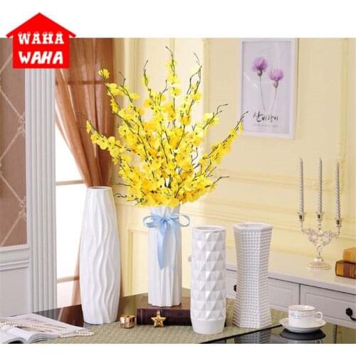 4 PCS Nordic Classic White Ceramic Vase Chinese Arts and Crafts Wedding Decor Porcelain Flower Vase Home Furnishing Decoration