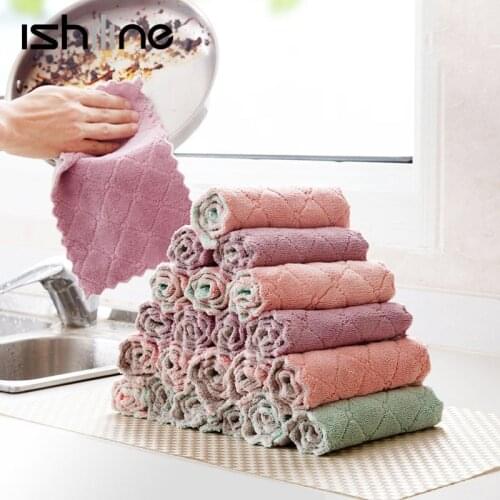 5/10PCS Super Absorbent Microfiber kitchen Dish Cloth High-Efficiency Tableware Household Cleaning Towel Kichen Cleaning Tools