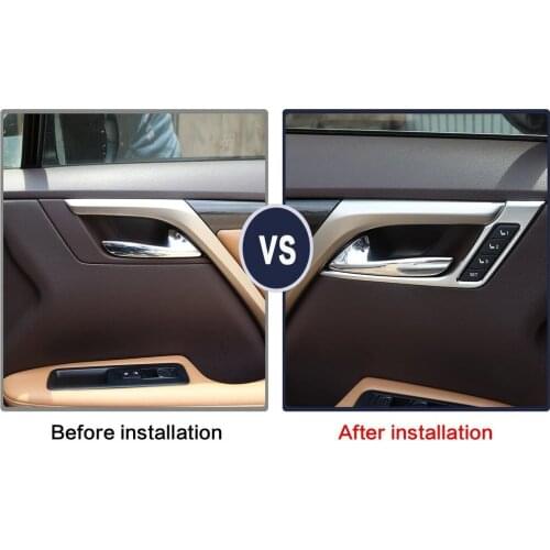 ABS Chrome Inner Door Handle Bowl Cover Frame Trim Sticker 4pcs For Lexus RX450 2016-2017