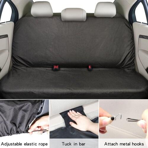 Car Waterproof Rear Bench Seat Cover 600D Oxford Black Seat Cushion Water Resistant Universal Fit Seat Protection for most Cars