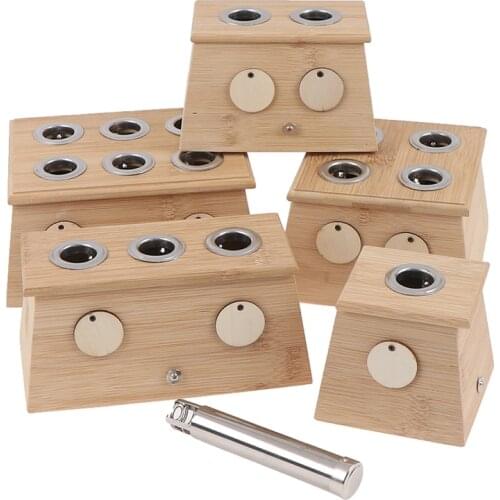 Bamboo Moxibustion Moxa Burner Box Acupuncture Relaxation Roller Stick for Smokeless Moxibustion Roll Stick Acupoint Massage