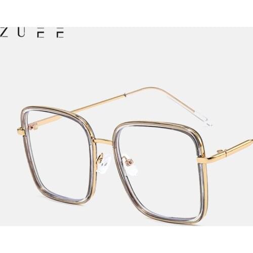 Oversized Clear Glasses Women Big Cat Eye Spectacle Frame Retro Female Metal Frame Fake Glasses Transparent Eyewear Oculos