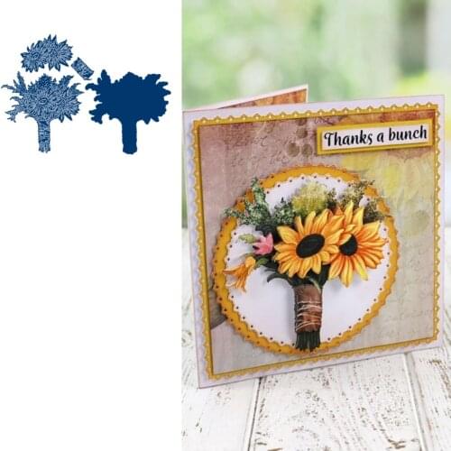 Sunflower Bouquet Metal Cutting Die Scrapbook Embossed Paper Card Album Craft Template Cut Die Stencils New for 2021 Arrive