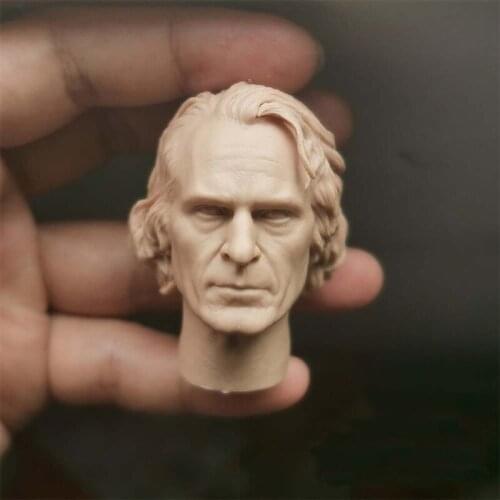 Blank 1/6 Scale The Joker Joaquin Phoenix Head Sculpt Unpainted Fit 12" Figure