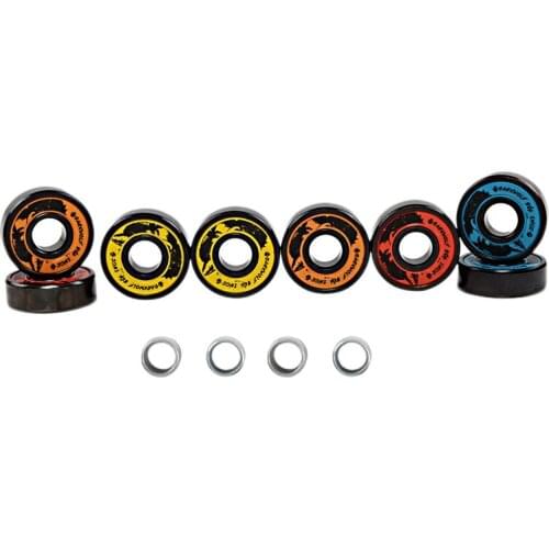 Dark Wolf Set of ABEC-11 Skateboard Bearing 8Pcs with 4Pcs Spacer Fit Skateboarding Double Rocker Mini Cruiser