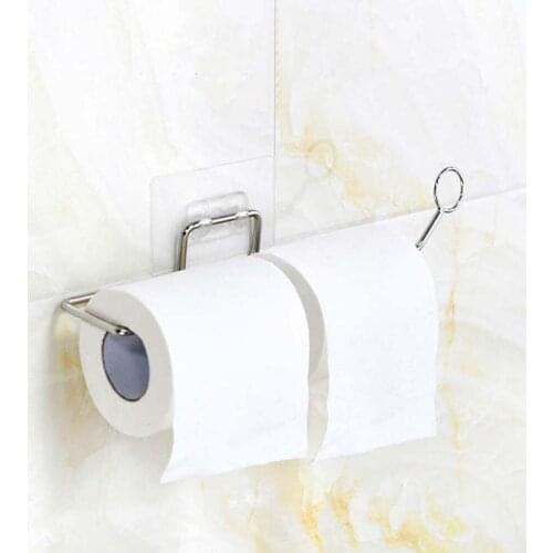 Stainless Steel Tissue Holder Kitchen Towel Rack Self Adhesive Bathroom Toilet Roll Paper Storage Racks