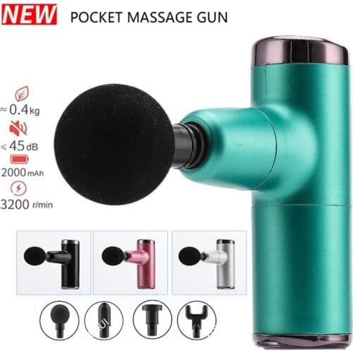 Mini Electric Massage Gun Tissue Percussion Small Fitness Equipment Deep Muscle Fascial Body Massager Gun Acid Relief Pain Relax