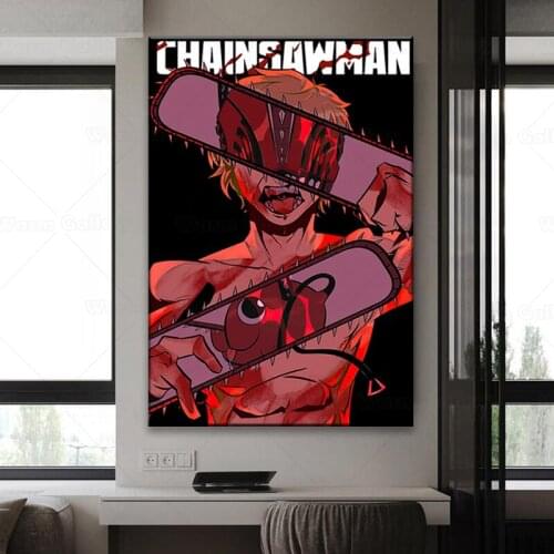 HD Anime Chainsaw Man Posters Retro Prints Art Painting For Home Decor Living Wall Art Posters Canvas Painting Gallery